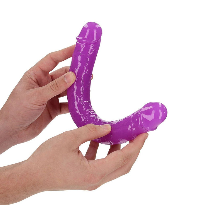 Realrock Glow In The Dark Double Dong 12 In. Dual - ended Dildo Neon Purple - SexToy.com