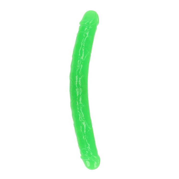 Realrock Glow In The Dark Double Dong 15 In. Dual - ended Dildo Neon Green - SexToy.com