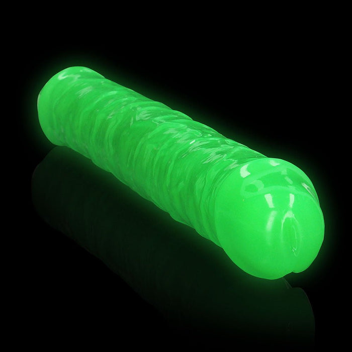 Realrock Glow In The Dark Double Dong 15 In. Dual - ended Dildo Neon Green - SexToy.com