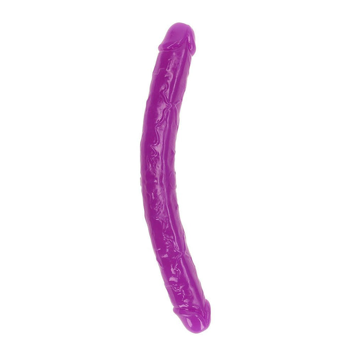 Realrock Glow In The Dark Double Dong 15 In. Dual - ended Dildo Neon Purple - SexToy.com