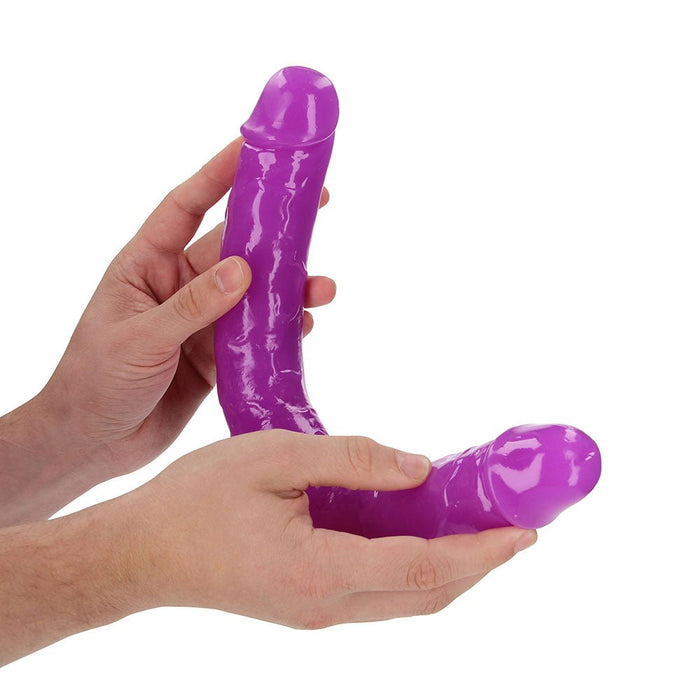 Realrock Glow In The Dark Double Dong 15 In. Dual - ended Dildo Neon Purple - SexToy.com