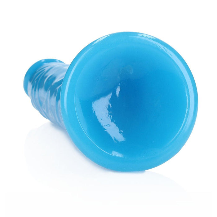 Realrock Glow In The Dark Slim 11 In. Dildo Neon Blue - SexToy.com