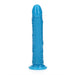 Realrock Glow In The Dark Slim 11 In. Dildo Neon Blue - SexToy.com