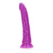 Realrock Glow In The Dark Slim 7 In. Dildo Neon Purple - SexToy.com