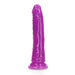 Realrock Glow In The Dark Slim 7 In. Dildo Neon Purple - SexToy.com