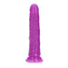 Realrock Glow In The Dark Slim 7 In. Dildo Neon Purple - SexToy.com