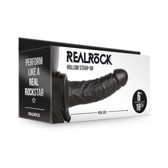 Realrock Hollow Strap - on Without Balls 6 In. Chocolate - SexToy.com