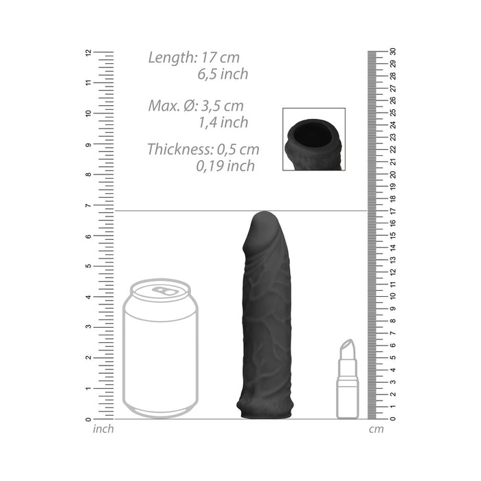 Realrock Penis Sleeve 7 Black - SexToy.com