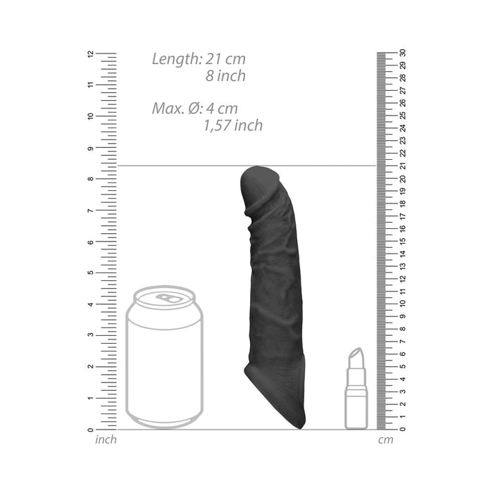 Realrock Penis Sleeve 8 Black - SexToy.com