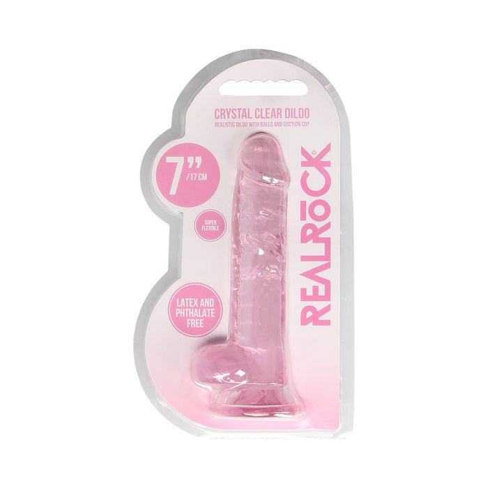 Realrock Realistic Dildo With Balls 7" Pink - SexToy.com