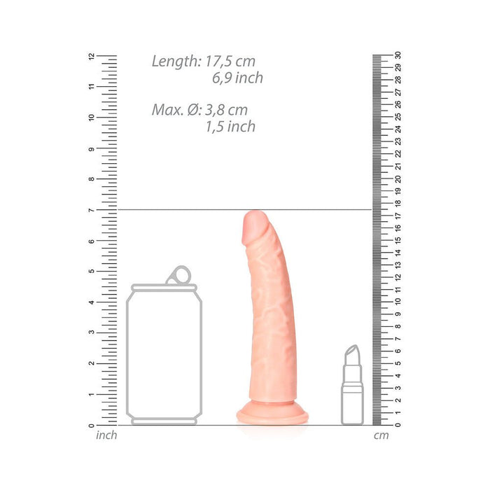 Realrock Slim Realistic Dildo With Suction Cup 6 In. Vanilla - SexToy.com