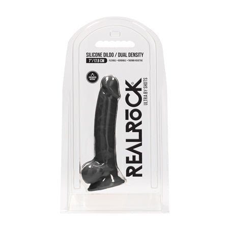 Realrock Ultra - 7 Silicone Dildo Black - SexToy.com