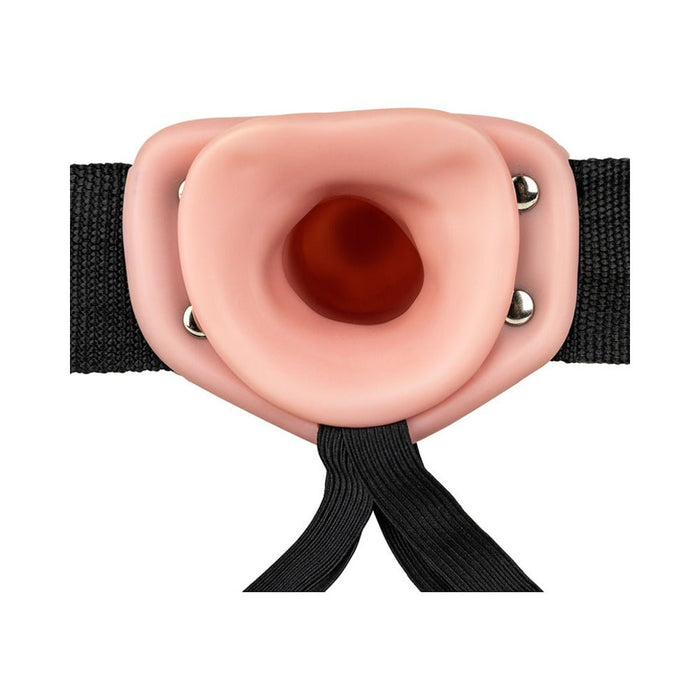 Realrock Vibrating Hollow Strap - on Without Balls 6 In. Vanilla - SexToy.com