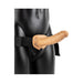 Realrock Vibrating Hollow Strap - on Without Balls 8 In. Caramel - SexToy.com