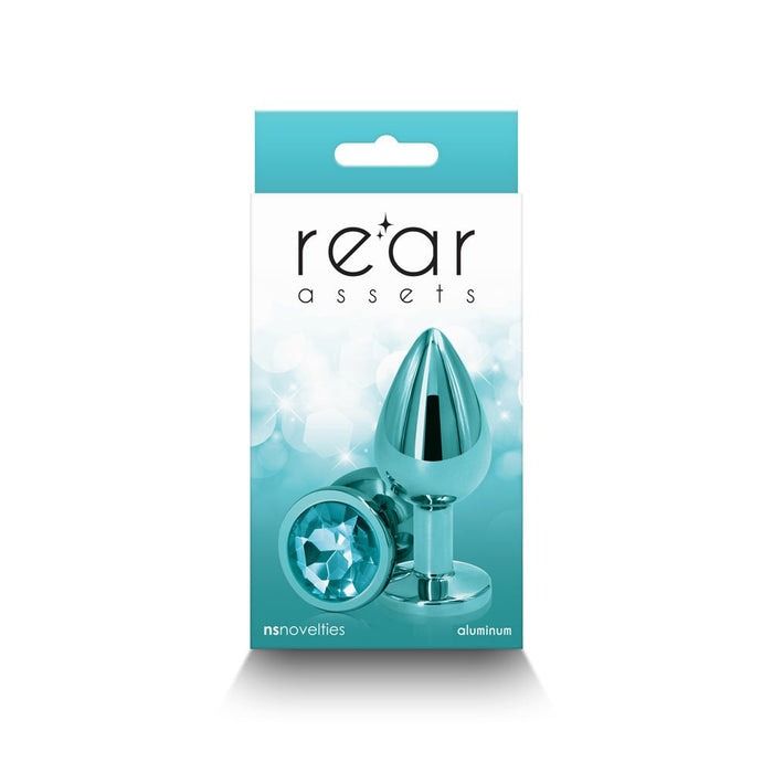 Rear Assets Metal Anal Plug Medium Teal - SexToy.com