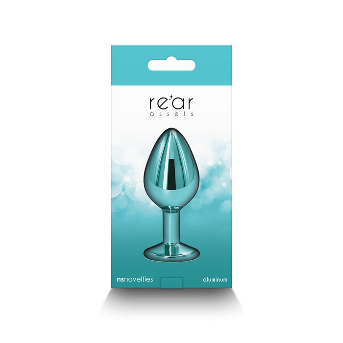 Rear Assets Metal Anal Plug Medium Teal - SexToy.com