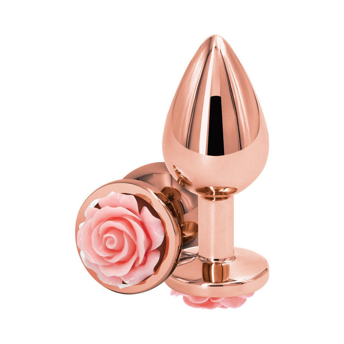 Rear Assets Rose Anal Plug - Medium - Pink - SexToy.com