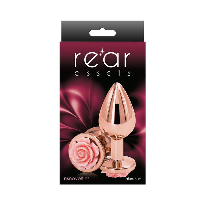 Rear Assets Rose Anal Plug - Medium - Pink - SexToy.com