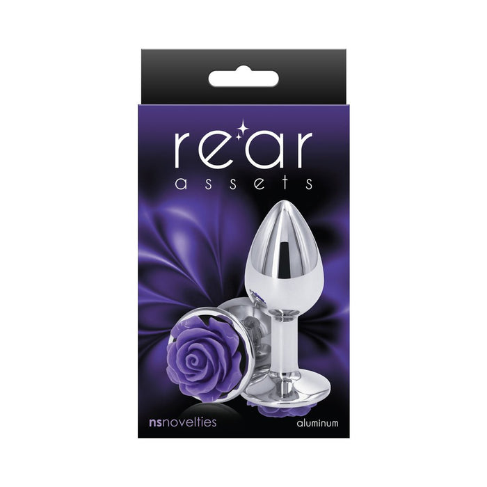 Rear Assets Rose Anal Plug - Small - Purple - SexToy.com