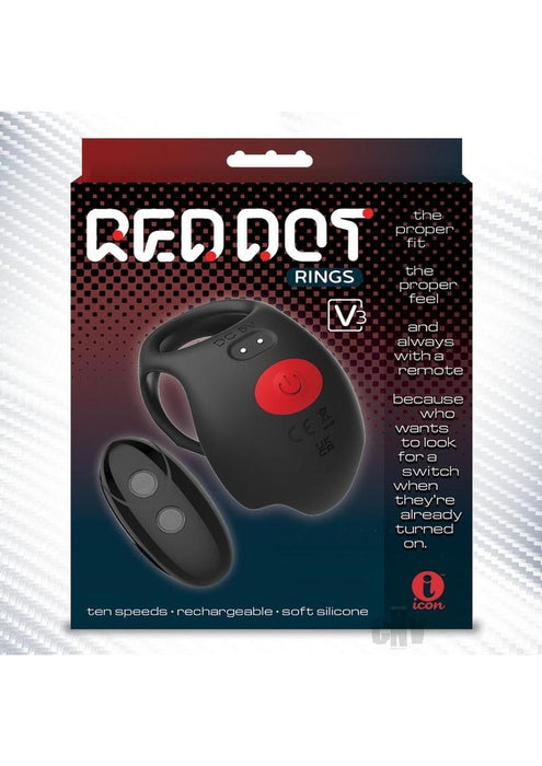 Red Dot Vibe Cring W/control V3 Blk/red - SexToy.com