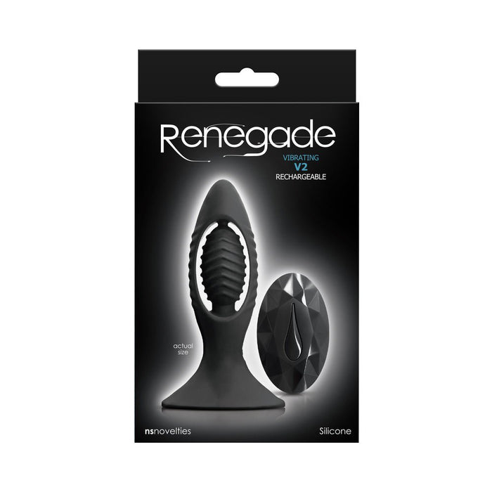 Renegade V2 Rechargeable Anal Plug With Remote - Black - SexToy.com