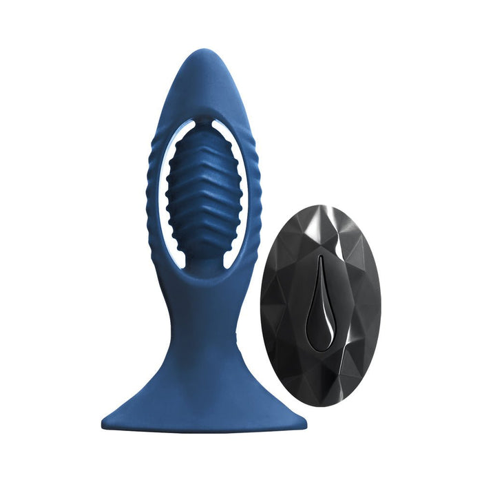 Renegade V2 Rechargeable Anal Plug With Remote - Blue - SexToy.com