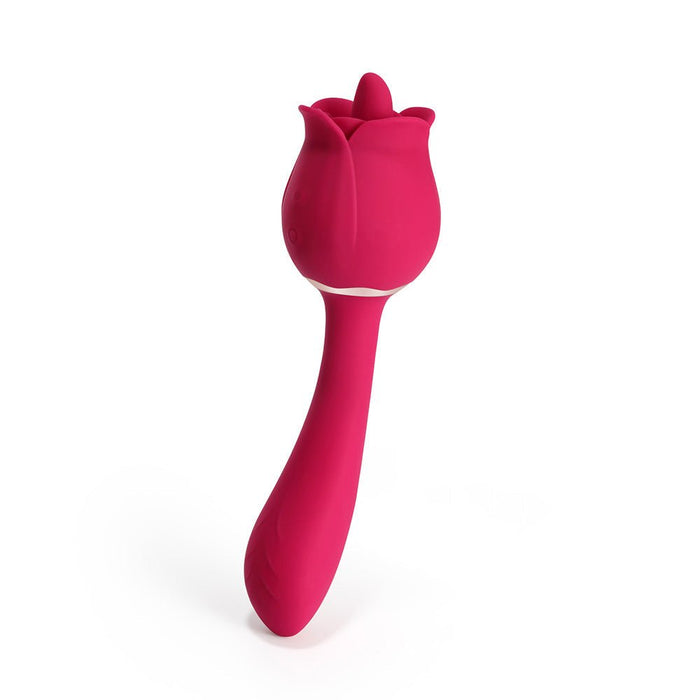 Rhea The Rose Clit Tongue Licking Vibrator And G - spot Massager Red - SexToy.com