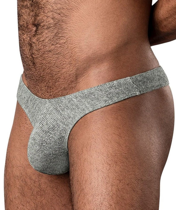 RIBBED & READY THONG GREY S/M - SexToy.com