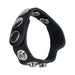 Rock Solid Adjustable Leather 5 Snap Cock Ring (black) - SexToy.com