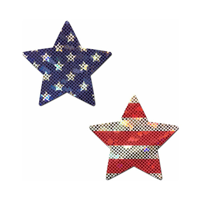 Rockstar Stars & Stripes Red, White, Blue Pasties O/S - SexToy.com