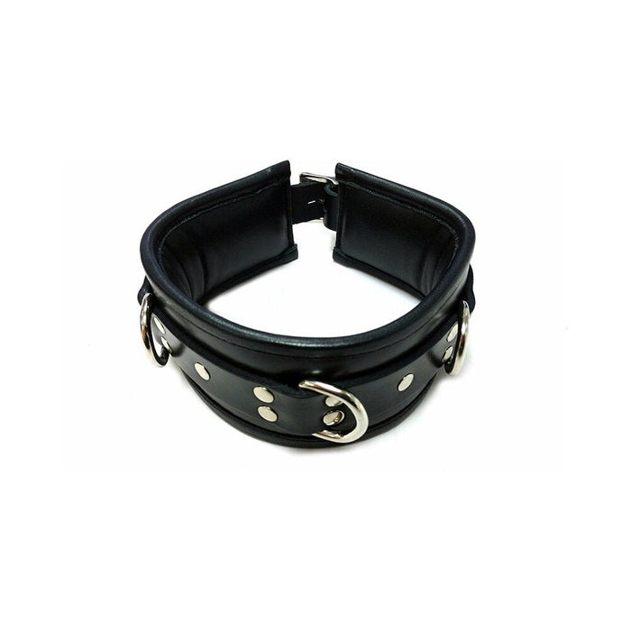 Rouge Padded Leather 3 D - Ring Collar Black - SexToy.com