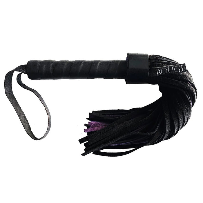 Rouge Short Suede Flogger Leather Handle Black/purple - SexToy.com