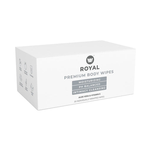 Royal Condom Intimacy Cleansing Wipes Box 30 Count - SexToy.com