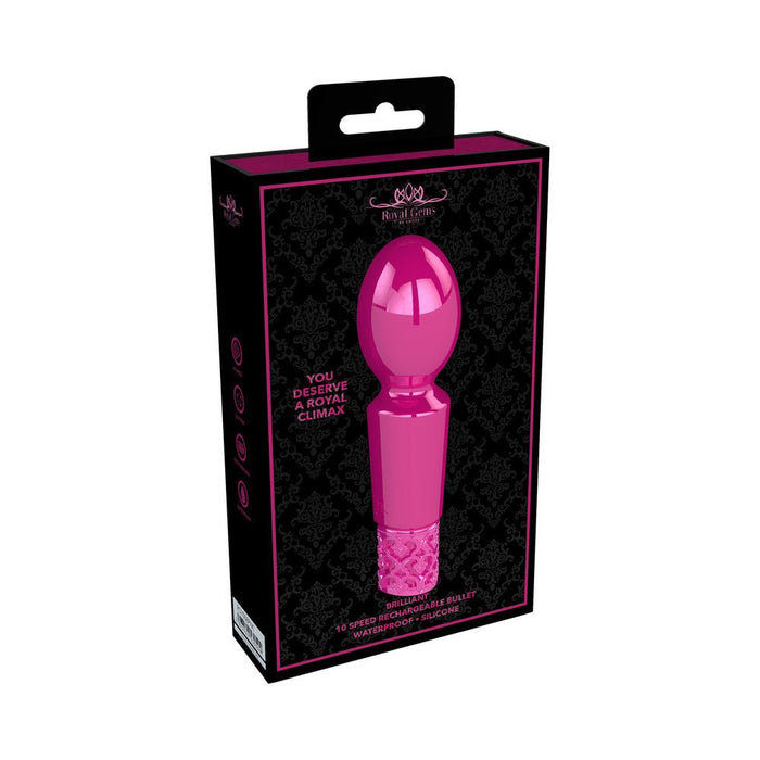 Royal Gems - Brilliant - Silicone Rechargeable Bullet - Pink - SexToy.com