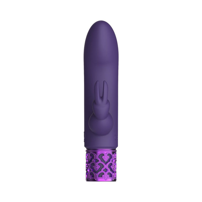 Royal Gems - Dazzling - Silicone Rechargeable Bullet - Purple - SexToy.com