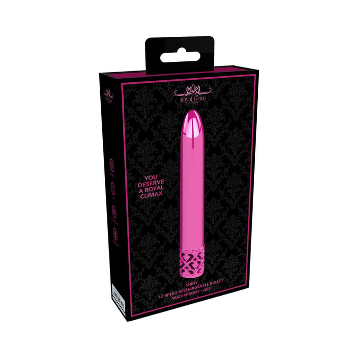 Royal Gems - Shiny - Abs Rechargeable Bullet - Pink - SexToy.com