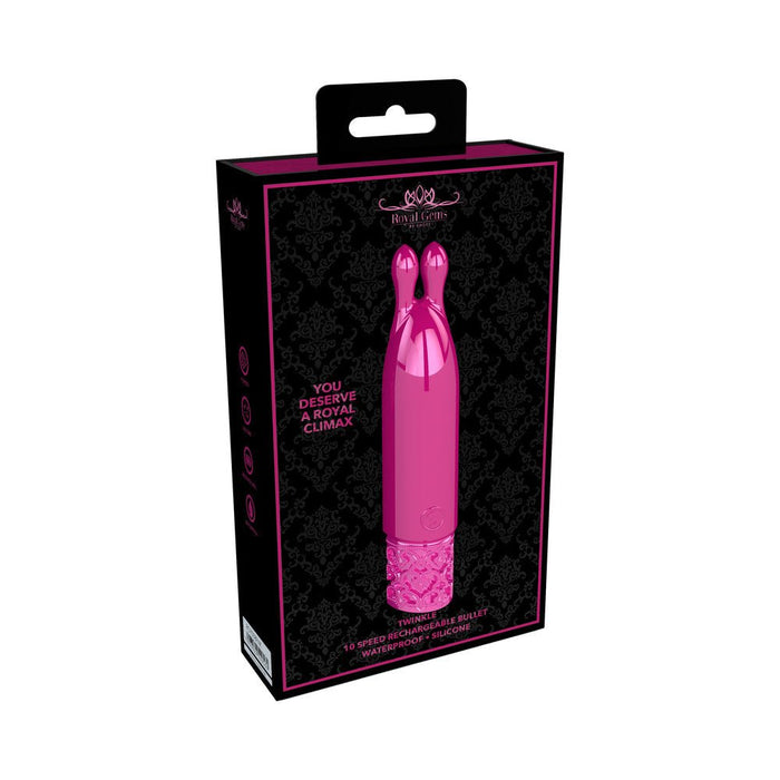 Royal Gems - Twinkle - Silicone Rechargeable Bullet - Pink - SexToy.com