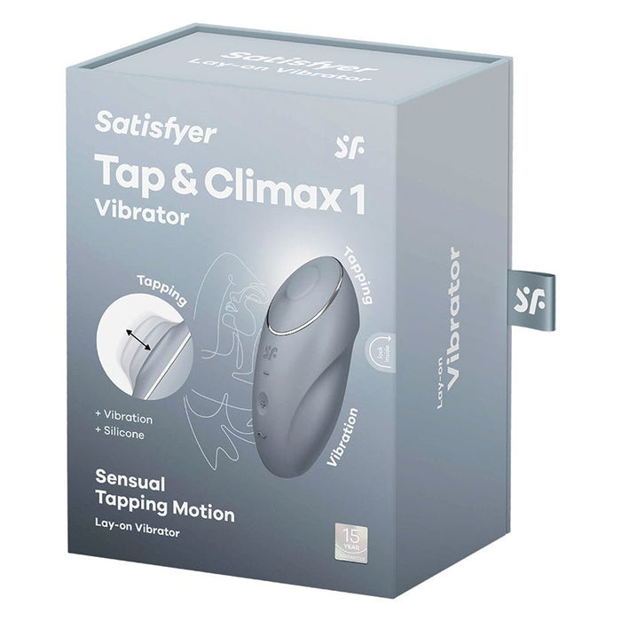 Satisfyer Tap & Climax 1 - Blue/Grey - SexToy.com