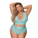 Seabreeze Strappy Back Cami & Short Turquoise 2X - SexToy.com