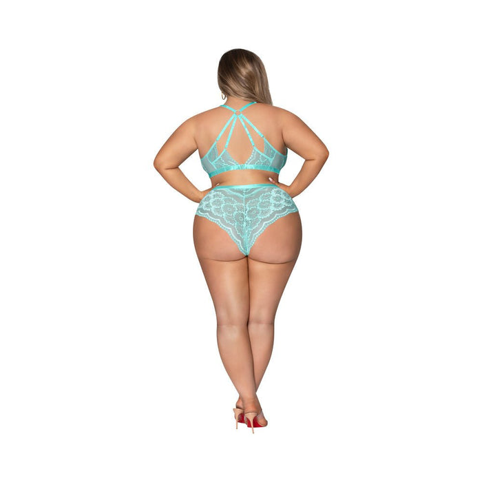 Seabreeze Strappy Back Cami & Short Turquoise 2X - SexToy.com