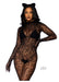 Seamless Leopard Glove Catsuit Os Blk - SexToy.com