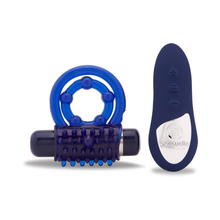 Sensuelle Remote Control Cockring 15 Function Rechargeable Waterproof - blue - SexToy.com