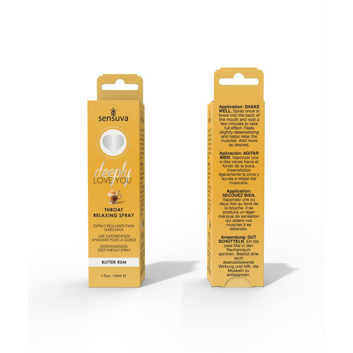 Sensuva Deeply Love You Throat Relaxing Spray Butter Rum 1 oz. - SexToy.com