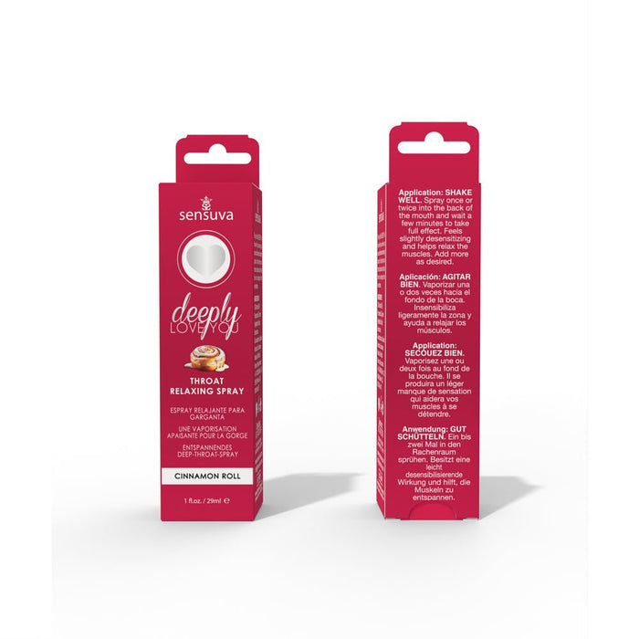 Sensuva Deeply Love You Throat Relaxing Spray Cinnamon Roll 1 oz. - SexToy.com