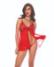 Sequin Embellished Babydoll w/G - String - Red L/XL - SexToy.com