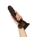 Shaft Model A Liquid Silicone 10.5 In. Dildo With Balls Mahogany - SexToy.com