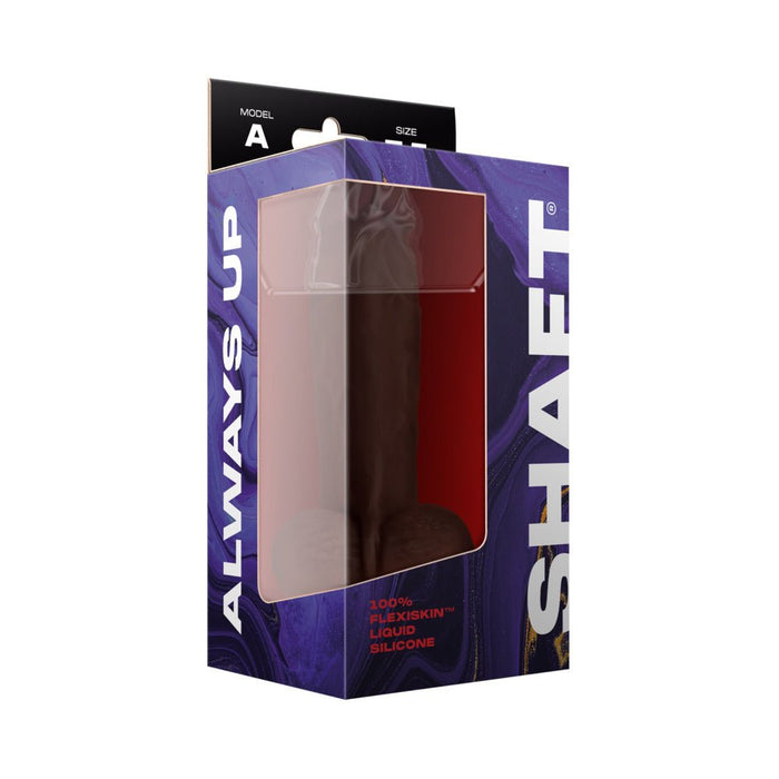 Shaft Model A Liquid Silicone Dong With Balls 7.5 In. Mahogany - SexToy.com