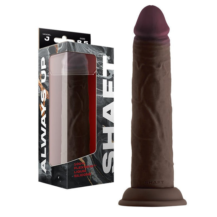 Shaft Model J Liquid Silicone Dong 8.5 In. Mahogany - SexToy.com