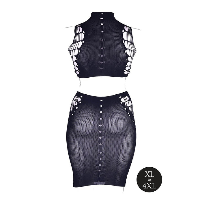 Shots Le Desir Shade Kala Xxxvii 2 - piece With Turtleneck, Crop Top & Skirt Black Queen Size - SexToy.com