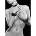 Shots Ouch Black & White Bonded Leather Collar w/Hand Cuffs - Black - SexToy.com